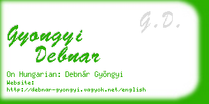 gyongyi debnar business card